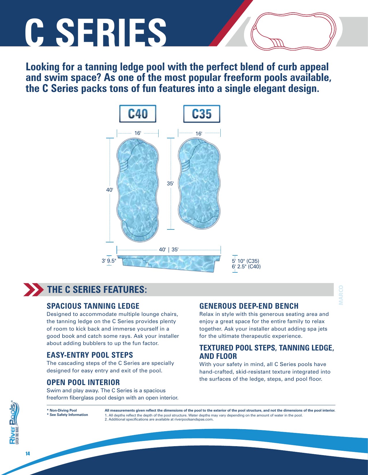 River Pools C Series specifications