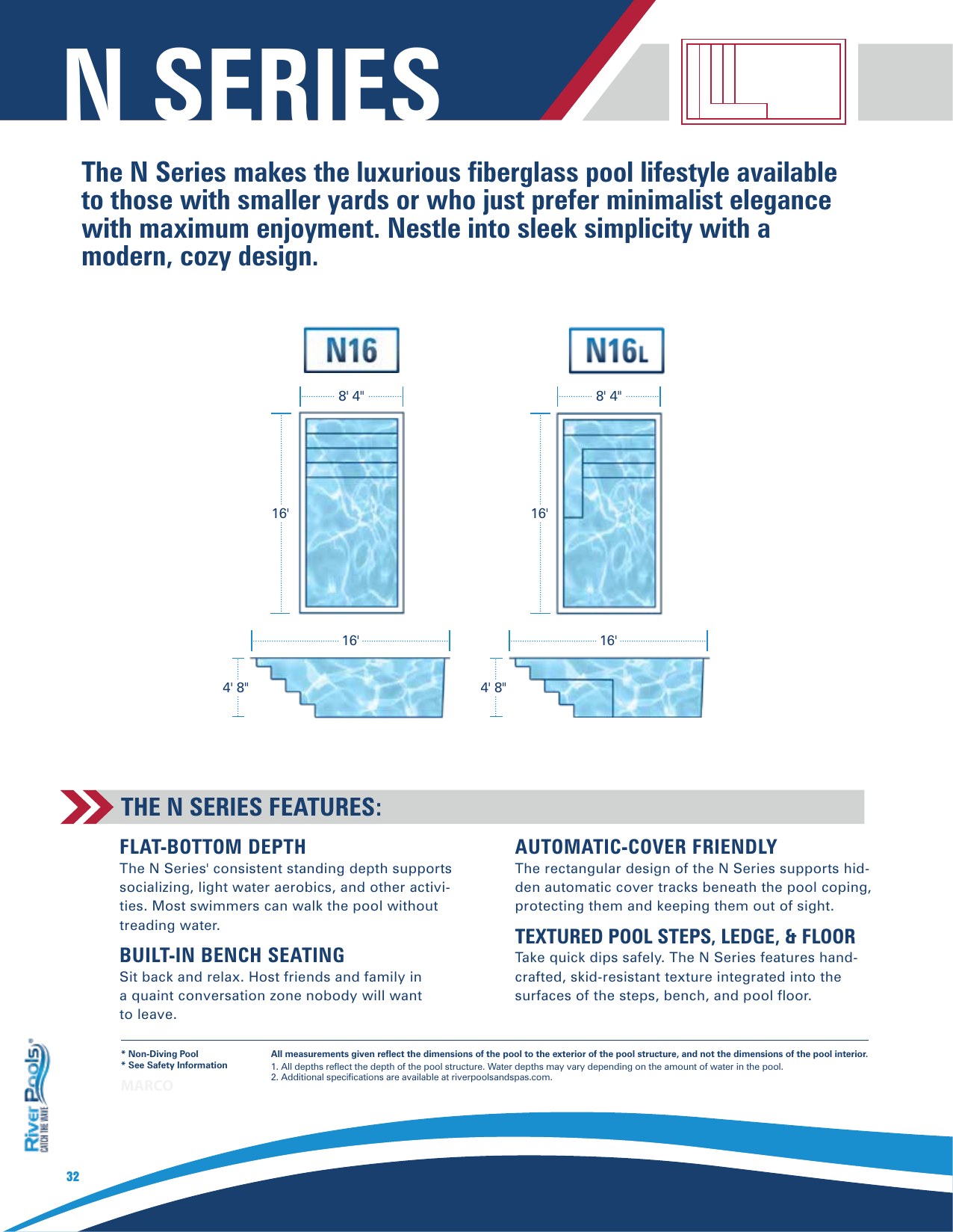 River Pools N Series specifications