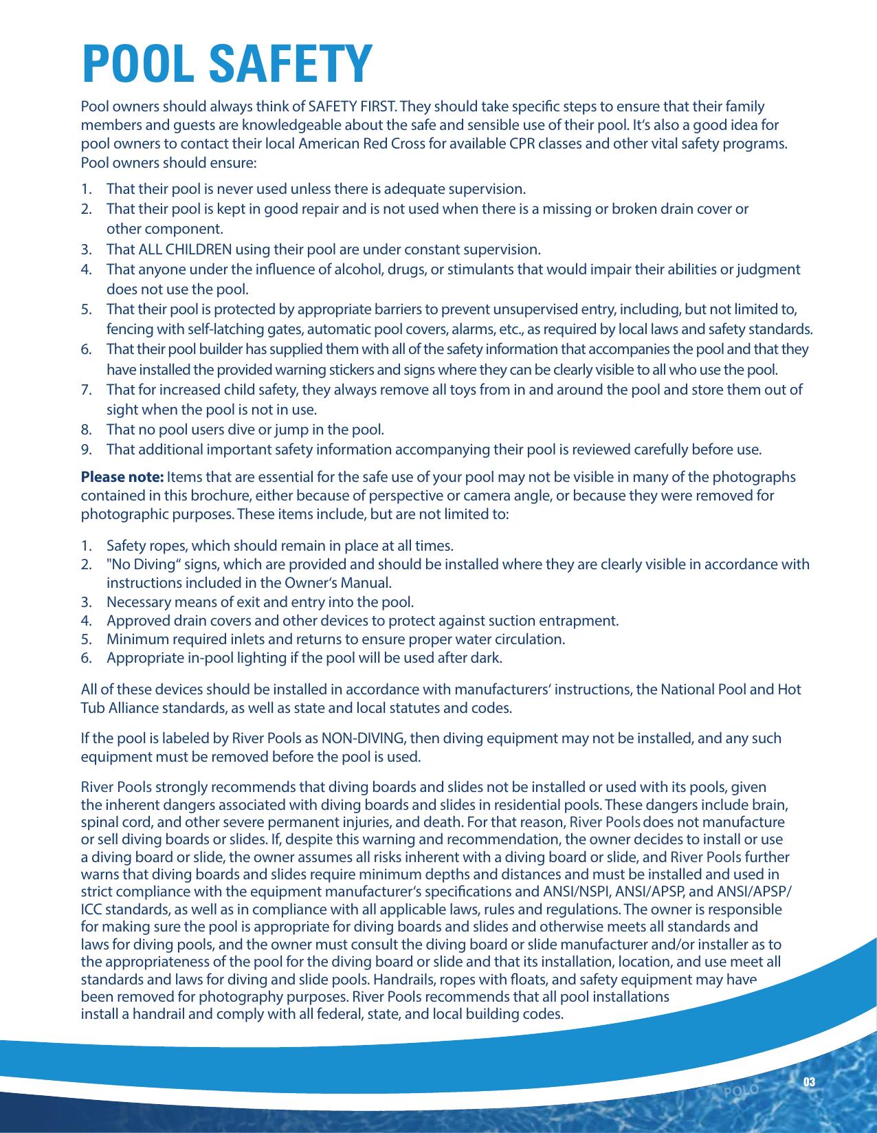 River Pools pool safety information